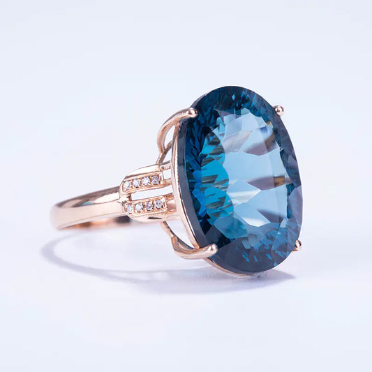 Peacock Blue Sapphire Simulant Ring